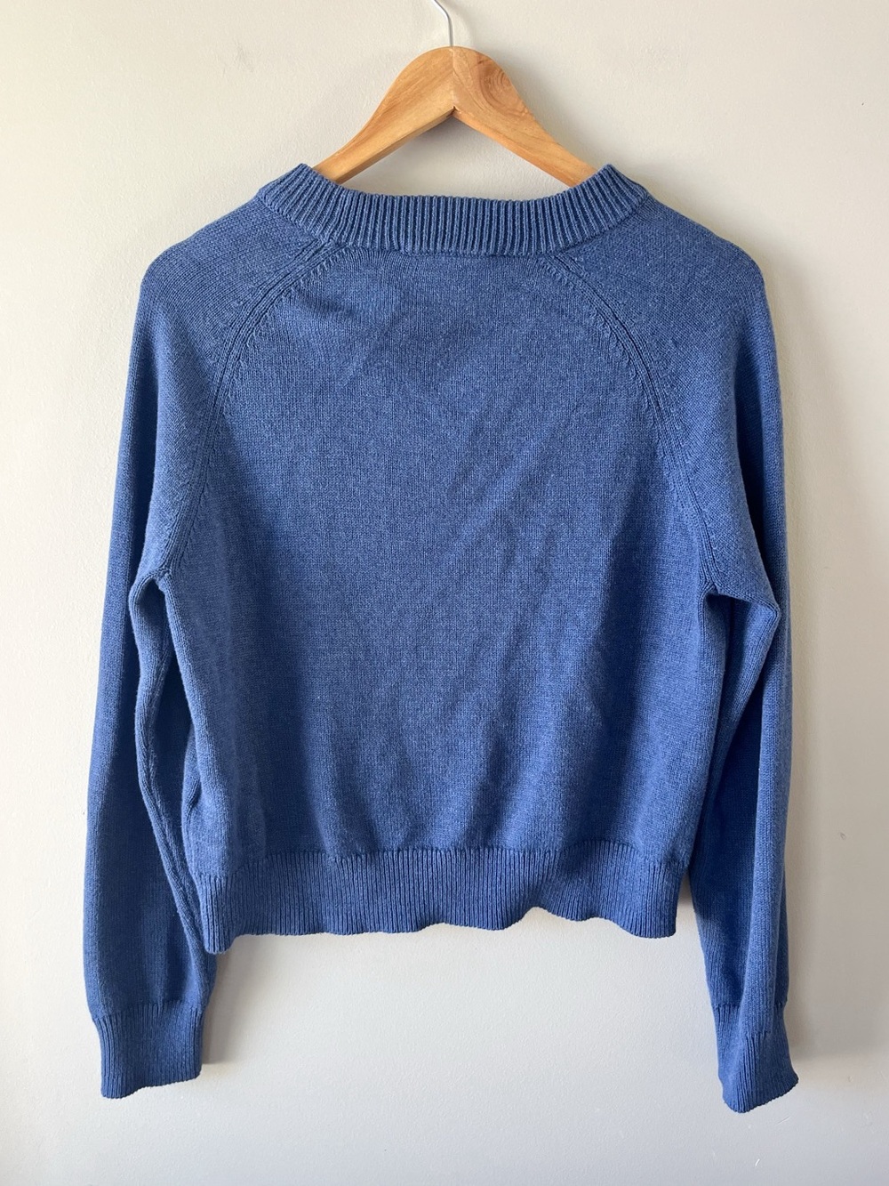 Calvin Klein Blue Cotton Crewneck Sweater Size Medium - Cottagecore Cabincore - Picture 8 of 8